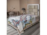 Abakuhaus Lenzuolo Fernweh, Mappa Colorata Dell'italia Del Xviii Secolo, Stampa Del Geografo Francese Vaugondy, Lenzuolo Morbido E Confortevole Per Un Letto Decorativo, 1 Pezzo, 190 Cm X 100 Cm, Multicolore