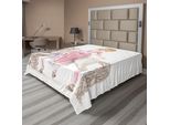 Abakuhaus Lenzuolo Femminile, Graziosa Principessa Sorridente Su Un Cavallo Bianco Con Una Lunga Criniera, Stampa A Tema Felicità, Lenzuolo Superiore Morbido E Confortevole Per Un Letto Decorativo, 1 Pezzo, 260 Cm X 228 Cm, Rosa