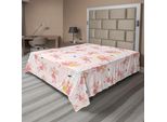 Abakuhaus Lenzuolo Da Letto Princess, Motivo Con Fate Volanti Sulla Luna Che Cavalcano Un Cigno Magico, Lenzuolo Morbido E Confortevole Per Un Letto Decorativo 1 Pezzo 260 Cm X 228 Cm, Rosa Terra Giallo Rosa