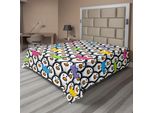 Abakuhaus Lenzuolo Con Animali Marini, Pinguini, Cappelli Colorati, Corone, Pinguini, Polo Sud Come Stampa, Lenzuolo Morbido E Confortevole Per Un Letto Decorativo, 1 Pezzo, 260 Cm X 228 Cm, Multicolore