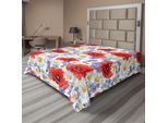 Abakuhaus Lenzuolo Con Fiori, Fiori Viola Papaveri E Margherite Grafica Estiva Fiori Selvatici Naturali, Lenzuolo Morbido E Confortevole Per Un Letto Decorativo 1 Pezzo 244 Cm X 205 Cm, Lavanda Scarlatta