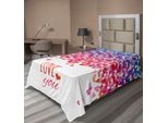 Abakuhaus Amore Lenzuola, Cuori E Amore Messaggio San Valentino Romantico Ispirato Primavera Arte, Morbido E Confortevole Lenzuolo Superiore Per Un Letto Decorativo 1 Pezzo 260 Cm X 168 Cm, Multicolore