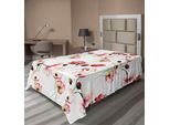 Abakuhaus Lenzuolo Con Fiori, Motivo Con Fiori Di Papavero E Rami, Stampa Effetto Acquerello, Lenzuolo Morbido E Confortevole Per Un Letto Decorativo, 1 Pezzo, 260 Cm X 168 Cm, Multicolore
