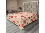 Abakuhaus Lenzuolo Con Funghi, Illustrazione Di Funghi Velenosi Amanita, Foresta Estiva Sporca, Clip Art, Lenzuolo Morbido E Confortevole Per Un Letto Decorativo, 1 Pezzo, 260 Cm X 228 Cm, Avorio Rosso Marrone Chiaro