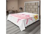 Abakuhaus Lenzuolo Da Letto Princess, Corona Bacchetta Magica Per Vere Principesse Stampa Ribbon Golden Antique Artwork, Lenzuolo Morbido E Confortevole Per Un Letto Decorativo 1 Pezzo 260 Cm X 228 Cm, Rosa Pallido Giallo