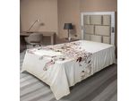 Abakuhaus Lenzuolo Astratto, Fiori Astratti Cavallo Fiori Foglie Motivo Decorativo Paisley Grafico Vorticoso, Lenzuolo Morbido E Confortevole Per Un Letto Decorativo 1 Pezzo 260 Cm X 168 Cm, Verde Marrone Marrone Rosa