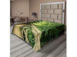 Abakuhaus Lenzuolo Naturale, Parco Estate Scena Vista Ambiente Ecologia Natura Vacanza Avventura Scena, Morbido E Confortevole Lenzuolo Superiore Per Un Letto Decorativo 1 Pezzo 244 Cm X 205 Cm, Verde Cachi