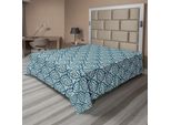 Abakuhaus Lenzuolo Vittoriano, Moderno Stile Country Art Estratto Illustrato Antiquariato Stampa Vintage, Morbido E Confortevole Lenzuolo Superiore Per Un Letto Decorativo 1 Pezzo 275 Cm X 260 Cm, Blu Navy Crema