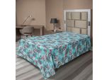 Abakuhaus Lenzuolo Peacock, Pavoni E Fiocchi Di Neve Motivo Classico Tradizionale Crystal Christmas Seasonal, Lenzuolo Morbido E Confortevole Per Un Letto Decorativo 1 Pezzo 190 Cm X 100 Cm, Azzurro Cielo Rosso