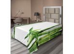 Abakuhaus Lenzuolo Asiatico, Rami Giapponesi Della Pianta Di Bambù Fengshui Motivo Fotografico Minimalista, Lenzuolo Superiore Morbido E Confortevole Per Un Letto Decorativo 1 Pezzo 190 Cm X 100 Cm, Verde Felce Bianco