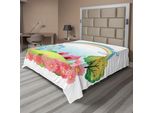 Abakuhaus Lenzuolo Da Letto Circus, Village Hill Con Tende Da Circo, Palloncini E Una Ruota Panoramica Rainbow Colors Daisies, Morbido E Confortevole Lenzuolo Superiore Per Un Letto Decorativo 1 Pezzo 260 Cm X 228 Cm, Multicolore