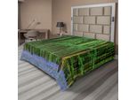 Abakuhaus Lenzuolo Wald, Sole Primaverile In Una Destinazione Da Sogno Per Le Vacanze Estive Nel Bosco Di Campanule, Morbido E Confortevole Lenzuolo Superiore Per Un Letto Decorativo 1 Pezzo 275 Cm X 260 Cm, Verde Lavanda