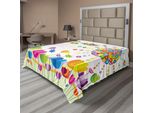 Abakuhaus Lenzuolo Astratto, Illustrazione Astratta Di Fiori, Sole E Nuvole, Estate, Parco, Giornata Di Sole, Gioia, Lenzuolo Morbido E Confortevole Per Un Letto Decorativo, 1 Pezzo, 260 Cm X 228 Cm, Multicolore
