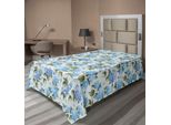 Abakuhaus Lenzuolo Con Fiori, Ortensie Sfondo Morbido Matrimonio Sposa Design Artistico, Lenzuolo Morbido E Confortevole Per Un Letto Decorativo 1 Pezzo 260 Cm X 168 Cm, Verde Reseda Azzurro