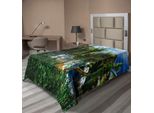 Abakuhaus Lenzuolo Hawaiano, Isola Delle Hawaii, Foresta Di Palme, Verde, Cielo Estivo Nuvoloso, Luce Del Sole, Vista Sul Mare, Lenzuolo Morbido E Confortevole Per Un Letto Decorativo, 1 Pezzo, 190 Cm X 100 Cm, Marrone, Verde, Blu
