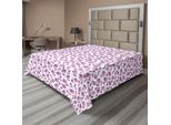 Abakuhaus Lenzuolo Con Fiori, Motivo Floreale Romantico Primavera San Valentino Matrimonio Tema Grafico, Lenzuolo Morbido E Confortevole Per Un Letto Decorativo 1 Pezzo 260 Cm X 228 Cm, Viola E Bianco