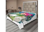 Abakuhaus Lenzuolo Subacqueo, Illustrazione Di Una Sirena Del Tuo Mondo Sottomarino, Stampa Paesaggistica Colorata, Lenzuolo Morbido E Confortevole Per Un Letto Decorativo, 1 Pezzo, 266 Cm X 260 Cm, Multicolore