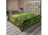 Abakuhaus Lenzuolo Da Letto Bosco, Alberi Di Latifoglie In Estate, Raggi Di Sole, Scena Romantica Di Vacanza, Lenzuolo Morbido E Confortevole Per Un Letto Decorativo, 1 Pezzo, 244 Cm X 205 Cm, Verde