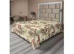 Abakuhaus Lenzuolo Peacock, Motivo Invernale Con Pavoni Stilizzati, Fiocchi Di Neve, Motivi Floreali E Paisley Ornati, Lenzuolo Morbido E Confortevole Per Un Letto Decorativo, 1 Pezzo, 266 Cm X 260 Cm, Verde Oliva, Crema, Rubino
