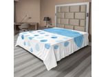 Abakuhaus Lenzuolo Naturale, Effetto Acquerello Con Gocce Di Pioggia E Nuvole, Simpatica Illustrazione Artistica, Lenzuolo Morbido E Confortevole Per Un Letto Decorativo, 1 Pezzo, 244 Cm X 205 Cm, Blu E Bianco