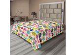 Abakuhaus Lenzuolo Con Funghi, Funghi Colorati Di Varie Dimensioni, Design Divertente E Fantasioso, Lenzuolo Morbido E Confortevole Per Un Letto Decorativo, 1 Pezzo, 266 Cm X 260 Cm, Multicolore