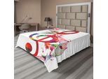 Abakuhaus Lenzuolo Musicale, Opera D'arte Note Musicali Ritmo Canzone Ornamenti Colori Fantasia Tema Astratto Illustrazione, Lenzuolo Morbido E Confortevole Per Un Letto Decorativo 1 Pezzo 266 Cm X 260 Cm, Multicolore