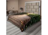 Abakuhaus Lenzuolo Jungle, Passeggiata Nella Foresta Di Mangrovie, Tramonto Autunnale, Foglie Dorate, Lenzuolo Morbido E Confortevole Per Un Letto Decorativo, 1 Pezzo, 266 Cm X 260 Cm, Giallo, Marrone, Verde