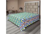 Abakuhaus Lenzuolo Marocchino, Mosaico Marocchino Colorato Da Parete, Stile Mediorientale, Artigianato Artistico, Stampa Verticale, Lenzuolo Morbido E Confortevole Per Un Letto Decorativo, 1 Pezzo, 266 Cm X 260 Cm, Multicolore