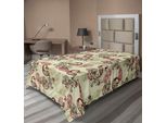 Abakuhaus Lenzuolo Peacock, Motivo Invernale Con Pavoni Stilizzati, Fiocchi Di Neve, Motivi Floreali E Paisley Ornati, Lenzuolo Morbido E Confortevole Per Un Letto Decorativo, 1 Pezzo, 190 Cm X 100 Cm, Verde Oliva, Crema, Rubino