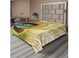 Abakuhaus Lenzuolo Peacock, Donna, L'occhio Creativo Astratto Illustrazione Guarda Attraverso La Piuma Di Pavone, Morbido E Confortevole Lenzuolo Superiore Per Un Letto Decorativo 1 Pezzo 275 Cm X 260 Cm, Verde Marrone Turchese