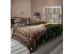 Abakuhaus Lenzuolo Jungle, Passeggiata Nella Foresta Di Mangrovie, Tramonto Nel Tunnel, Foglie Dorate Autunnali, Morbido E Confortevole Lenzuolo Superiore Per Un Letto Decorativo, 1 Pezzo, 260 Cm X 168 Cm, Giallo, Marrone, Verde