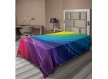Abakuhaus Lenzuolo Astratto, Sfumature Di Colore Astratte, Linee Sinuose, Motivi Ispirati Alle Onde, Morbido E Confortevole Lenzuolo Superiore Per Un Letto Decorativo, 1 Pezzo, 260 Cm X 168 Cm, Multicolore