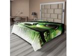 Abakuhaus Lenzuolo Astratto, Grafica Astratta Naturale Con Cigno, Occhio E Farfalla In Volo, Lenzuolo Morbido E Confortevole Per Un Letto Decorativo 1 Pezzo 266 Cm X 260 Cm, Verde Nero Bianco