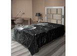 Abakuhaus Lenzuolo Safari, Tigre Bianca Inverno Ritratto Di Animali Rari Motivo Animali Ambiente, Lenzuolo Morbido E Confortevole Per Un Letto Decorativo 1 Pezzo 190 Cm X 100 Cm, Charcoal Grey Pale Grey
