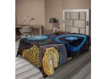 Abakuhaus Lenzuolo Marocchino, Artigianato Sul Mercato In Marocco Tradizione Antica Luoghi Turistici, Lenzuolo Morbido E Confortevole Per Un Letto Decorativo 1 Pezzo 190 Cm X 100 Cm, Multicolore