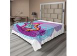 Abakuhaus Lenzuolo Musicale, Illustrazione Di Chitarra Elettrica, Stampa Moderna Musicale Festiva, Lenzuolo Morbido E Confortevole Per Un Letto Decorativo, 1 Pezzo, 244 Cm X 205 Cm, Lavanda Magenta