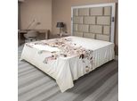 Abakuhaus Lenzuolo Astratto, Fiori Astratti Cavallo Fiori Foglie Motivo Decorativo Paisley Grafico Vorticoso, Lenzuolo Morbido E Confortevole Per Un Letto Decorativo 1 Pezzo 244 Cm X 205 Cm, Verde Marrone Marrone Rosa