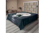 Abakuhaus Lenzuolo Subacqueo, Sirena, Silhouette Notturna, Raggi Di Luna Piena, Stampa Artistica Mitica, Lenzuolo Morbido E Confortevole Per Un Letto Decorativo, 1 Pezzo, 260 Cm X 228 Cm, Nero Grigio