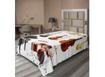 Abakuhaus Lenzuolo Musicale, Collezione Di Strumenti Musicali Orchestra Sinfonica Concerto Composizione Tema Stampa, Lenzuolo Morbido E Confortevole Per Un Letto Decorativo 1 Pezzo 260 Cm X 168 Cm, Multicolore