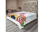 Abakuhaus Lenzuolo Da Letto Circus, Tenda Da Circo A Strisce Con Bandiere, Grafica Festiva, Tempo Libero, Divertimento, Lenzuolo Morbido E Confortevole Per Un Letto Decorativo, 1 Pezzo, 244 Cm X 205 Cm, Multicolore