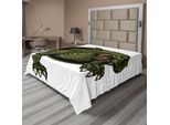 Abakuhaus Lenzuolo Jurassic, Mascotte T Rex Ruggente Animale Antico Horror Natura Selvaggia Natura Selvaggia Estinto, Lenzuolo Morbido E Confortevole Per Un Letto Decorativo 1 Pezzo 244 Cm X 205 Cm, Verde Oliva Marrone