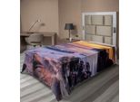 Abakuhaus Lenzuolo Hawaiano, Alba Colorata Sulla Baia Di Halona, Spiaggia Dell'eternità, Oahu Foggy Seascape, Morbido E Confortevole Lenzuolo Superiore Per Un Letto Decorativo, 1 Pezzo, 260 Cm X 168 Cm, Giallo, Arancione, Viola