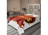 Abakuhaus Lenzuolo Da Letto Circo, Motivo Circense In Stile Barocco, Grande Divertimento, Tema Tendone Da Festa, Vita Notturna, Retrò, Lenzuolo Morbido E Confortevole Per Un Letto Decorativo, 1 Pezzo, 190 Cm X 100 Cm, Giallo, Bianco, Rosso