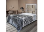 Abakuhaus Lenzuolo Da Letto Bosco, Circondato Dalla Neve, Alberi In Una Fredda Giornata Invernale In Finlandia Riflessioni, Morbido E Confortevole Lenzuolo Superiore Per Un Letto Decorativo 1 Pezzo 260 Cm X 168 Cm, Bianco Marrone