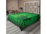 Abakuhaus Lenzuolo Per Animali, Ombra Di Rana Su Foglia Di Banano In Grafica Tropicale, Lenzuolo Morbido E Confortevole Per Un Letto Decorativo, 1 Pezzo, 275 Cm X 260 Cm, Verde