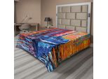 Abakuhaus Lenzuolo, Colori Pastello, Immagine Scura, Opera D'arte Drastica, Lenzuolo Morbido E Confortevole Per Un Letto Decorativo, 1 Pezzo, 260 Cm X 228 Cm, Multicolore