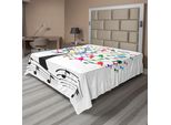 Abakuhaus Lenzuolo Musicale, Albero Con Note Musicali E Uccellini Su Un Ramo Happy Jolly Festeggiamenti Stile Giocoso, Lenzuolo Morbido E Confortevole Per Un Letto Decorativo 1 Pezzo 275 Cm X 260 Cm, Multicolore