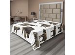 Abakuhaus Lenzuolo Elefante, Gruppo Di Elefanti Zanna Orecchio Grande Vita Selvaggia Giungla Foresta Vita, Lenzuolo Morbido E Confortevole Per Un Letto Decorativo 1 Pezzo 244 Cm X 205 Cm, Bianco Seppia