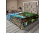 Abakuhaus Lenzuolo Da Letto Bosco, Cascata Asia Thailandia Giungla Piante Tropicali Albero Attrazione Turistica Foto, Lenzuolo Morbido E Confortevole Per Un Letto Decorativo 1 Pezzo 244 Cm X 205 Cm, Verde Marrone Turchese