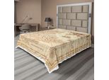 Abakuhaus Lenzuolo Da Letto, Antica Mappa Del Tesoro Con Dettagli Retrò, Avventura A Colori, Vela, Pirati, Stampa, Lenzuolo Morbido E Confortevole Per Un Letto Decorativo, 1 Pezzo, 244 Cm X 205 Cm, Color Crema